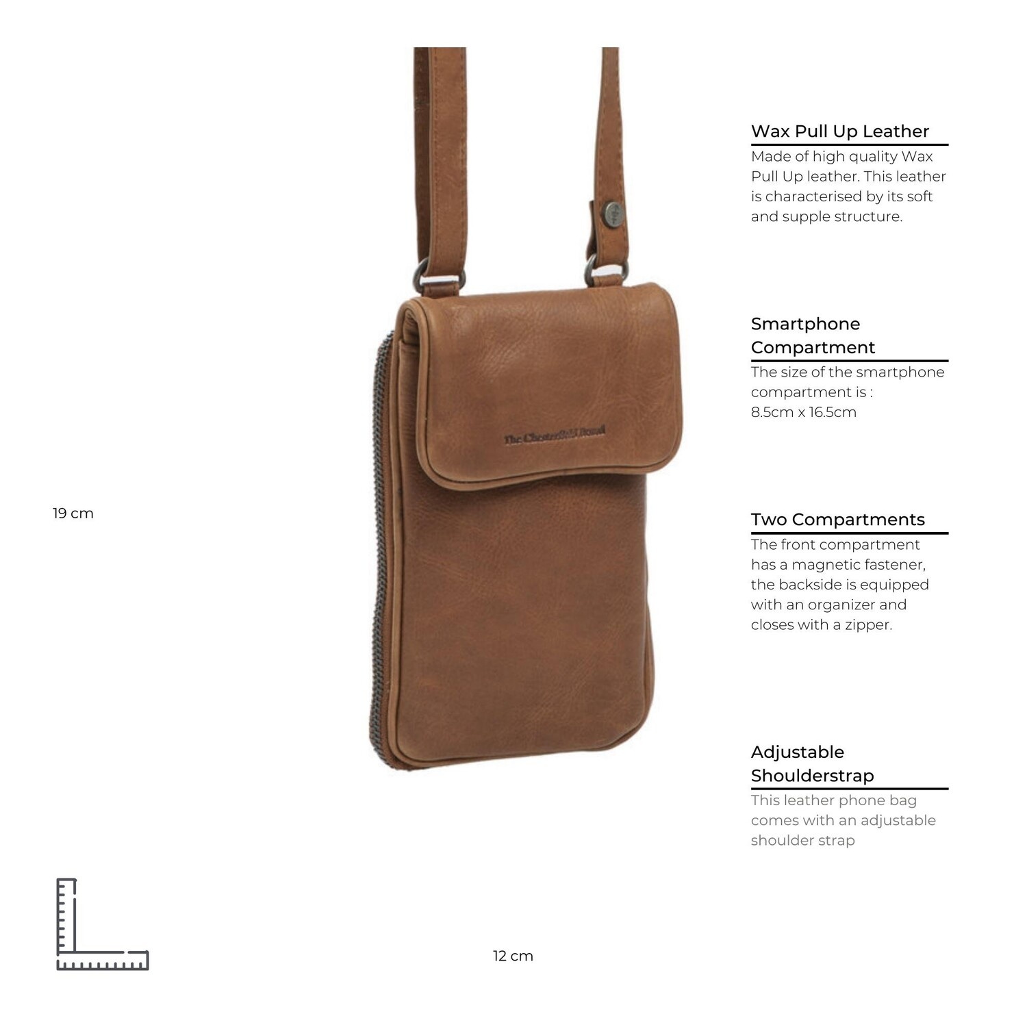 THE CHESTERFIELD BRAND Leren Telefoontasje Cognac Anderson C48.115231