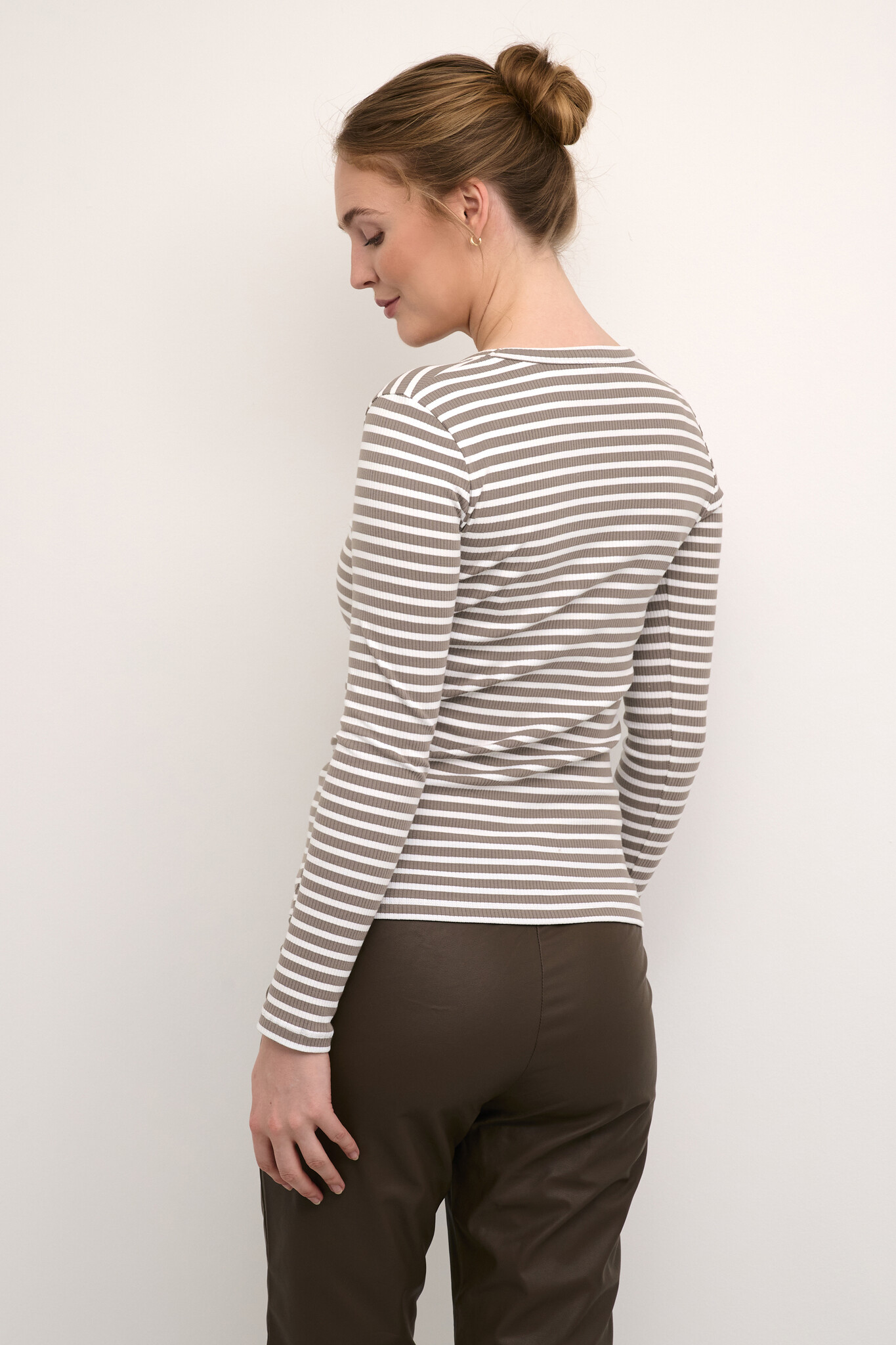 CULTURE 50110266 Cudolly ls t-shirt falcon/white strip