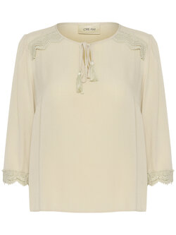 CREAM 10612186 Crbea 3/4 sleeve lace blouse feather gray