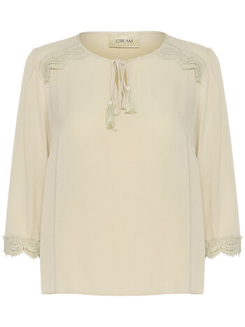 CREAM 10612186 Crbea 3/4 sleeve lace blouse feather gray