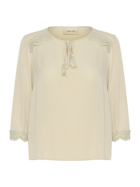 CREAM 10612186 Crbea 3/4 sleeve lace blouse feather gray