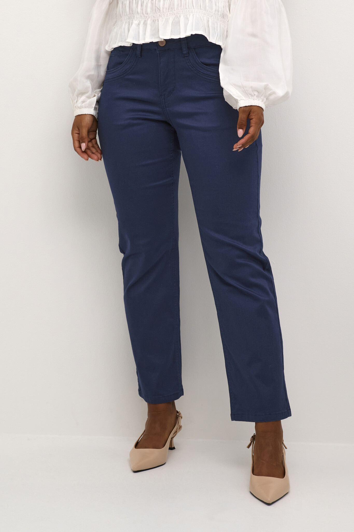 CREAM 10612168 Crann 7/8 straight leg twill -coco fit dress blues