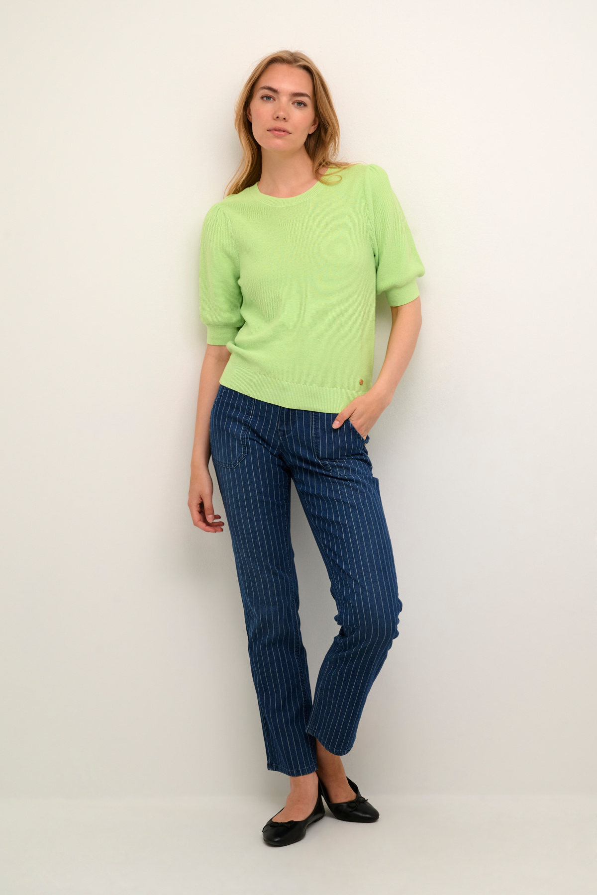 CREAM 10609539 Crsillar knit pullover power green