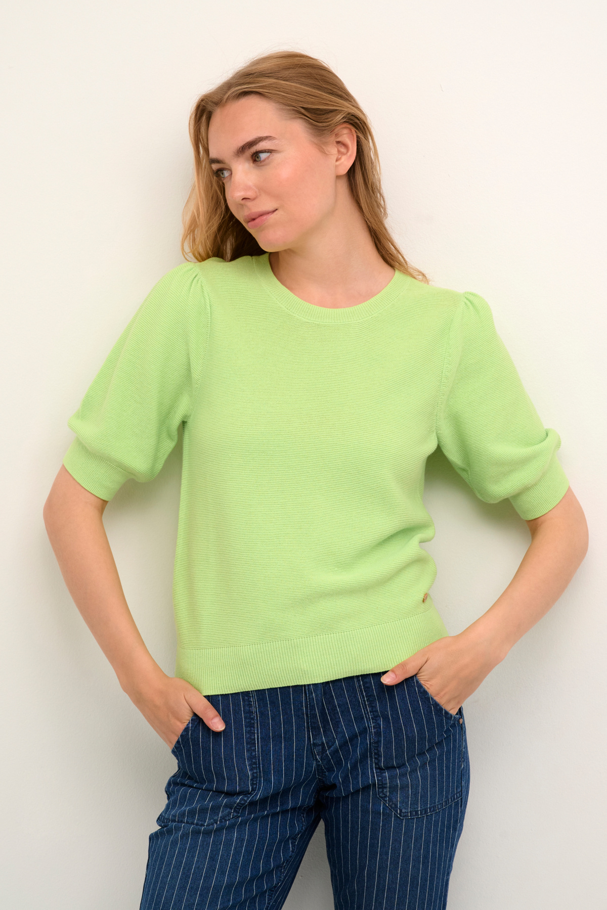 CREAM 10609539 Crsillar knit pullover power green