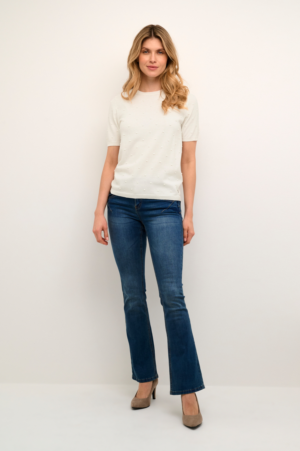 CREAM 10611095 Crhanne knit pullover eggnog