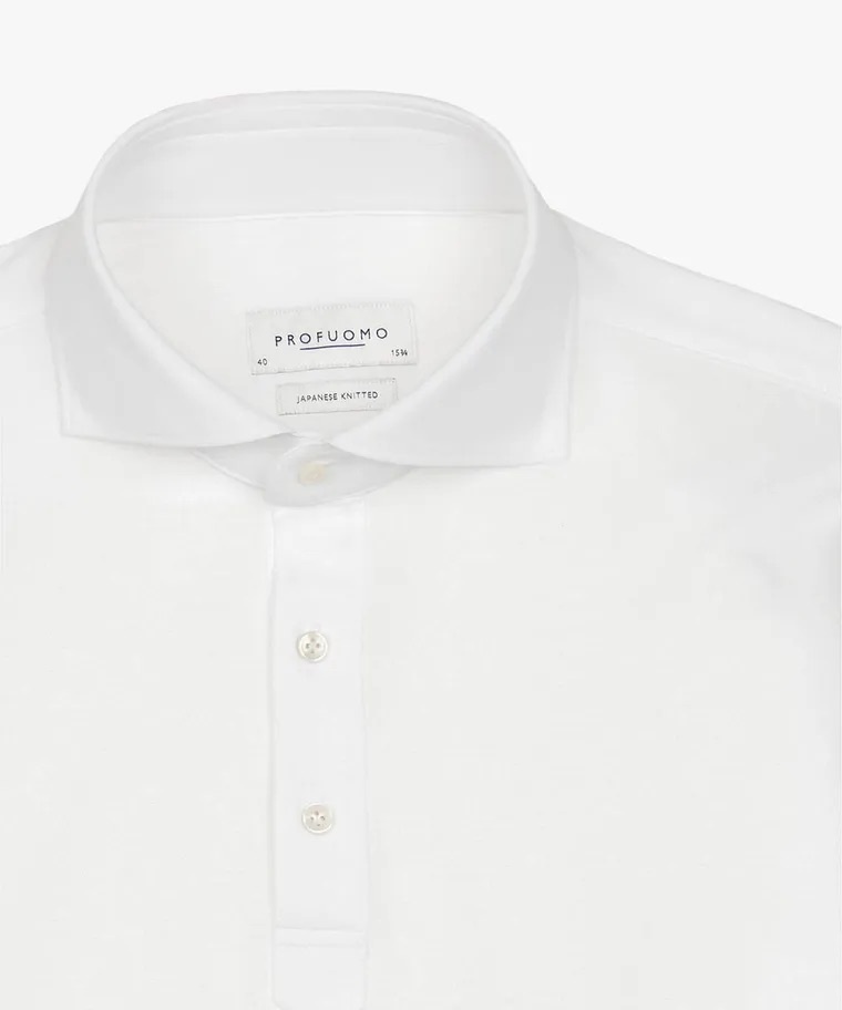 PROFUOMO JAPANESE KNITTED POLO PPUH10057A WHITE