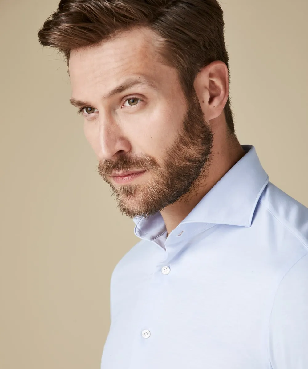 PROFUOMO JAPANESE KNITTED OVERHEMD LIGHT BLUE PP2HC10009