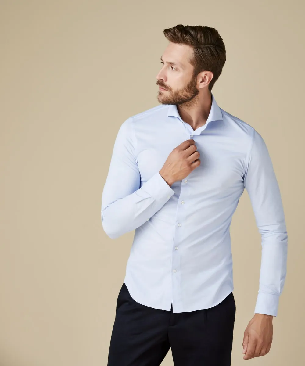 PROFUOMO JAPANESE KNITTED OVERHEMD LIGHT BLUE PP2HC10009