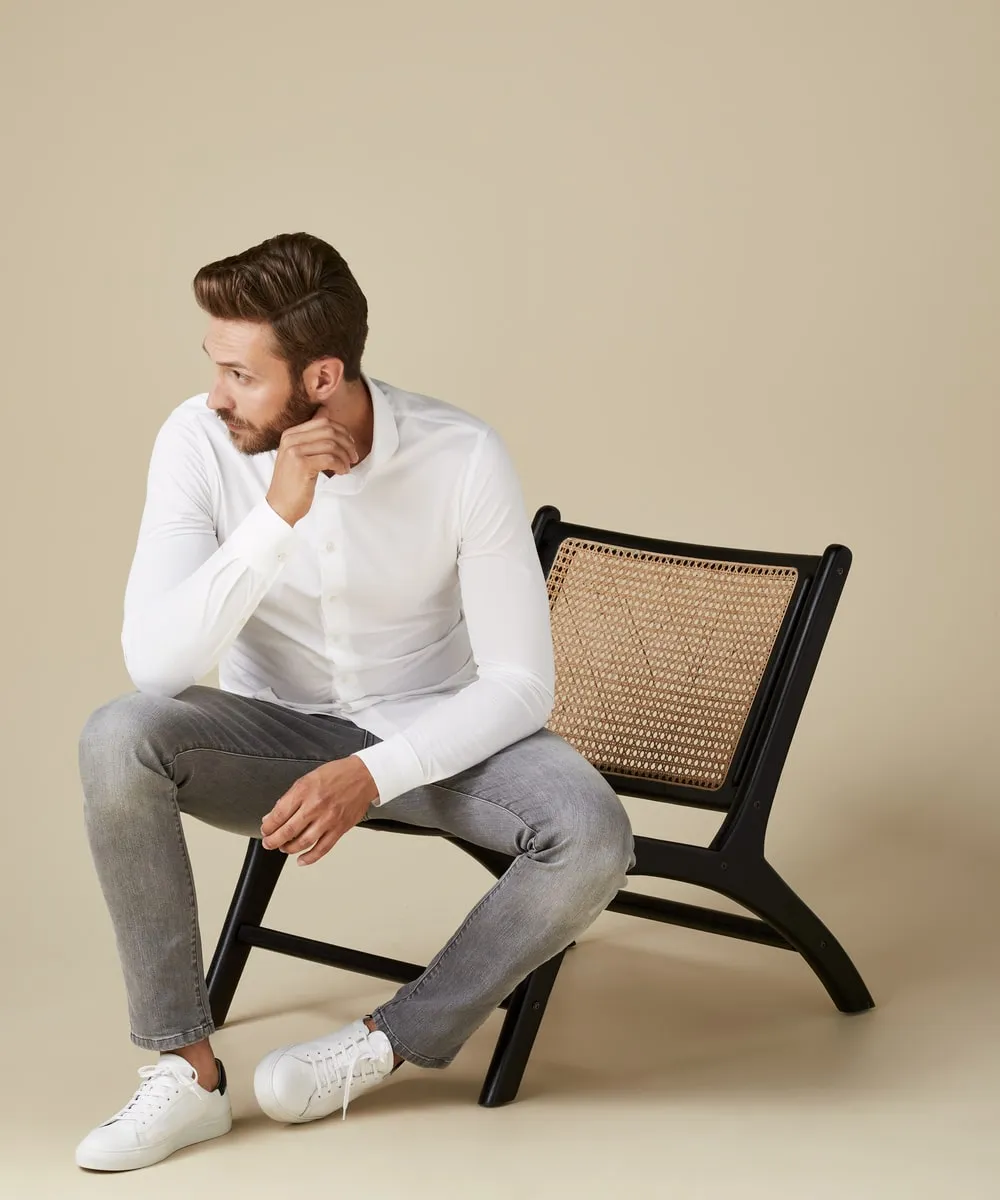 PROFUOMO JAPANESE KNITTED OVERHEMD WHITE PP2HC10006