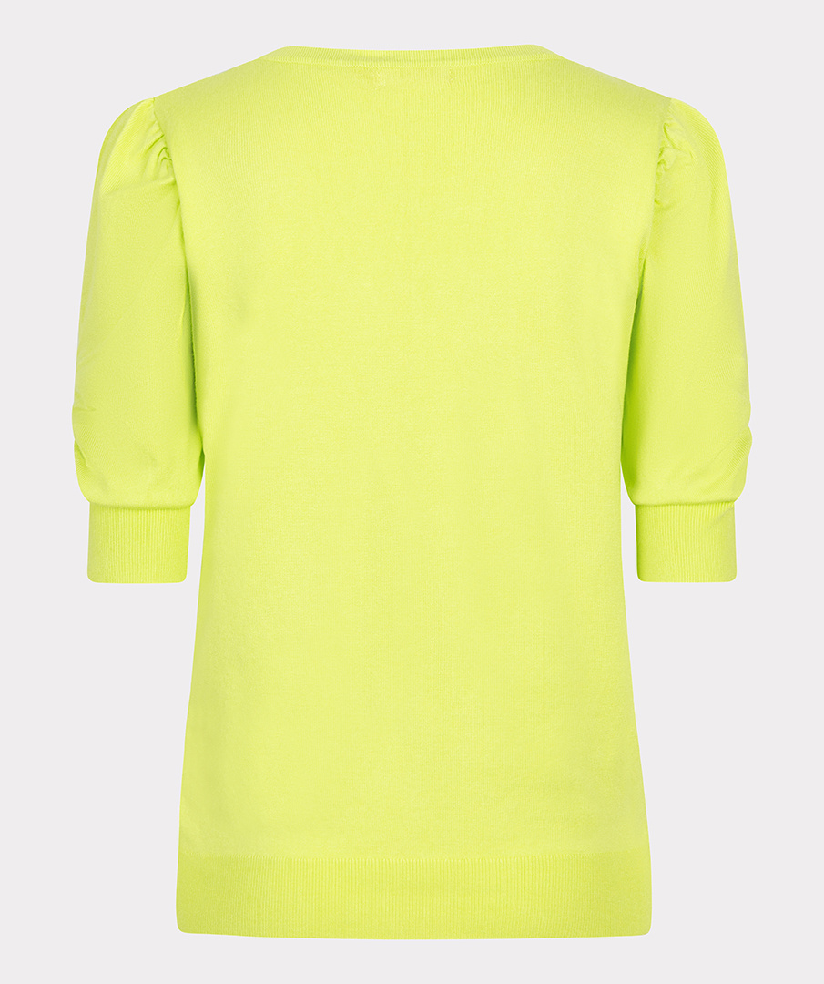ESQUALO SP24.07003 Sweater v/neck gathering slve lime