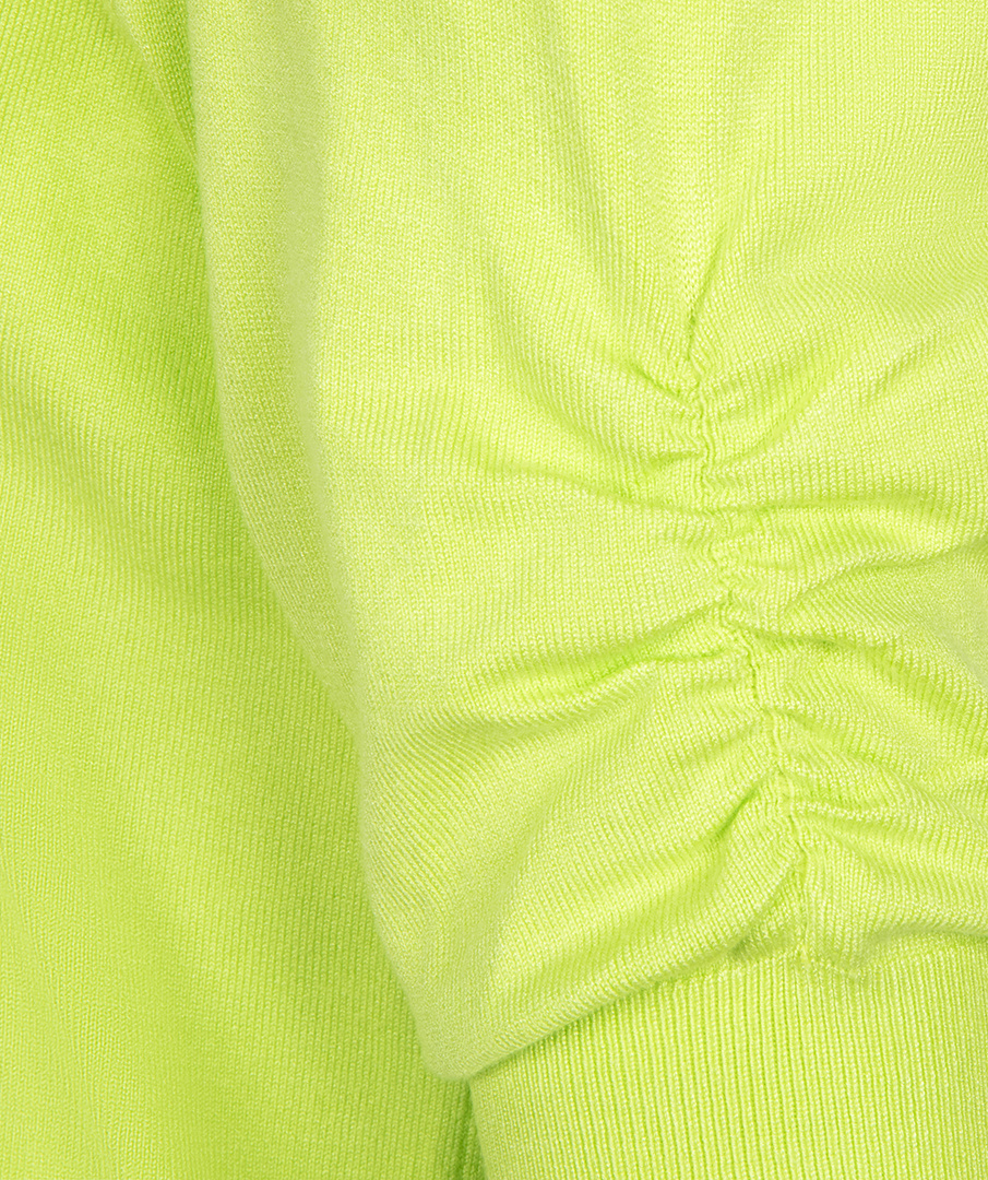 ESQUALO SP24.07003 Sweater v/neck gathering slve lime