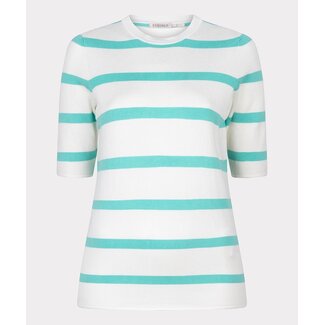 ESQUALO SP24.07025 Sweater striped pool blue