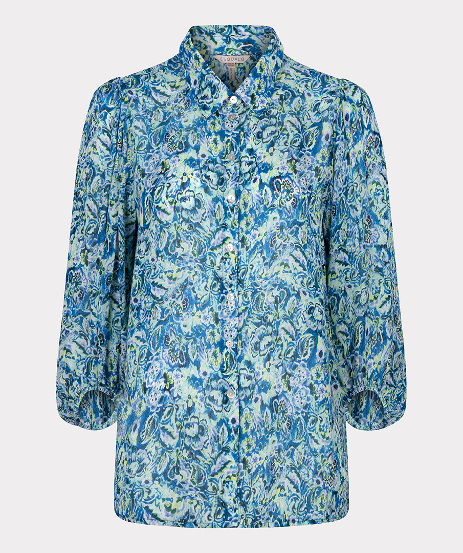 ESQUALO SP24.15005 Blouse 3/4 slve bayside flower bomb print print