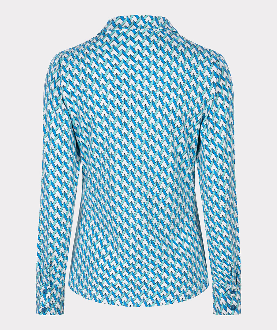 ESQUALO SP24.30010 Blouse gathering bayside print print