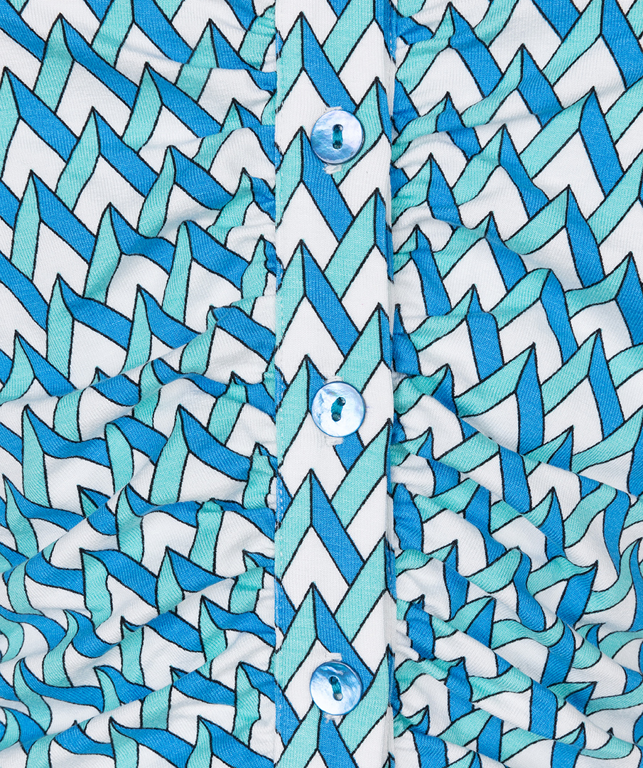 ESQUALO SP24.30010 Blouse gathering bayside print print