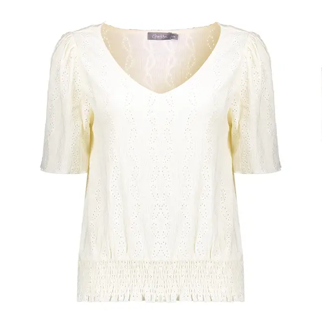 GEISHA 42041-45 Top fancy v-neck light sand