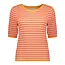 GEISHA 44041-14 Top knit short sleeves stripes orange/red/sand