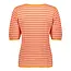 GEISHA 44041-14 Top knit short sleeves stripes orange/red/sand