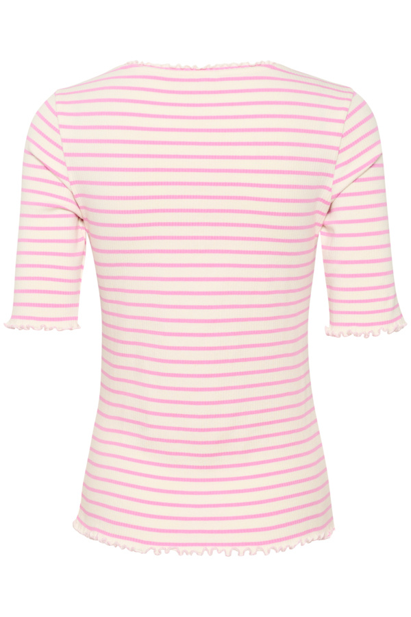 CREAM 10612457 Crribba s/s stripe blouse white w. pink str