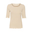 CREAM 10612457 Crribba s/s stripe blouse white w. sand st