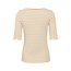 CREAM 10612457 Crribba s/s stripe blouse white w. sand st