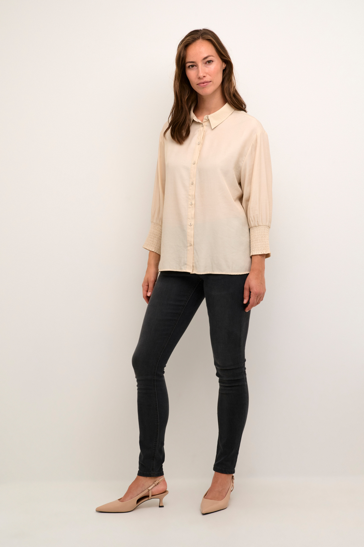 CREAM 10606063 Nolacr shirt oatmeal