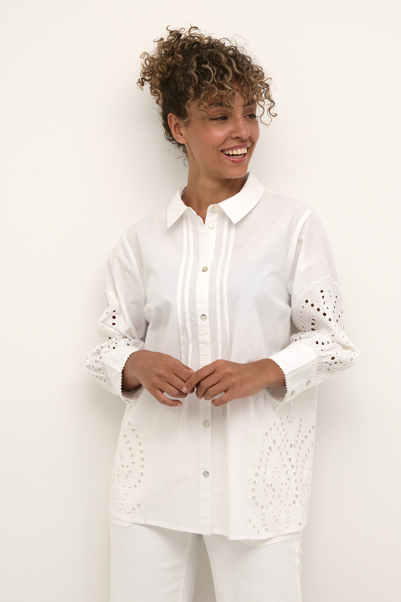 CREAM 10612303 Crrihanna shirt - longer fit snow white