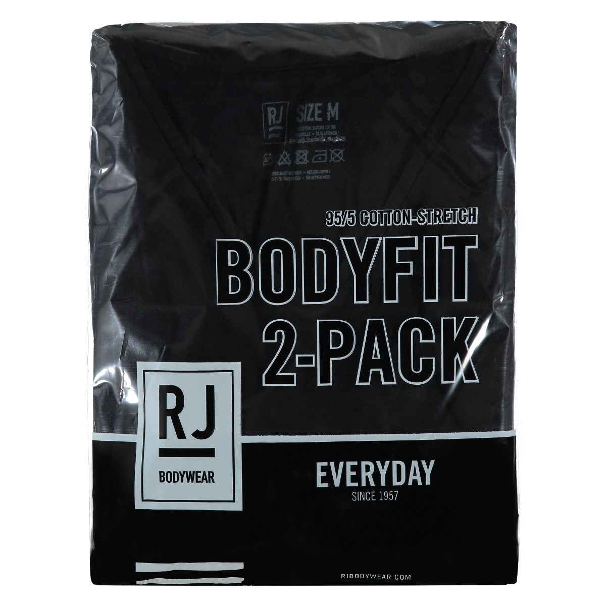 RJ BODYWEAR DEN BOSCH BODY FIT REG. V-NECK 37-051 BLACK