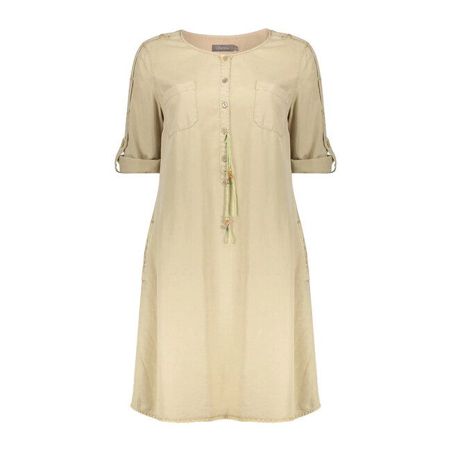 GEISHA 47010-10 Dress long sleeves pockets placket sand
