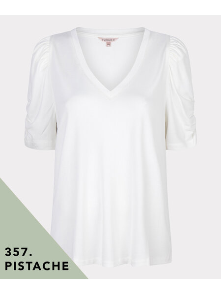 ESQUALO SP24.30021 T-shirt puff sleeve modal pistache