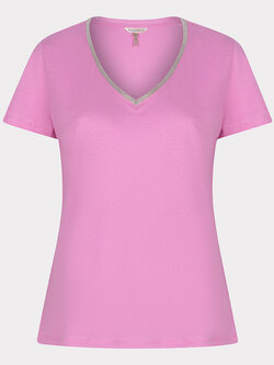 ESQUALO HS24.30225 T-shirt fancy neckline sorbet