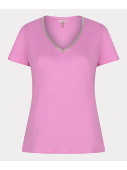 ESQUALO HS24.30225 T-shirt fancy neckline sorbet