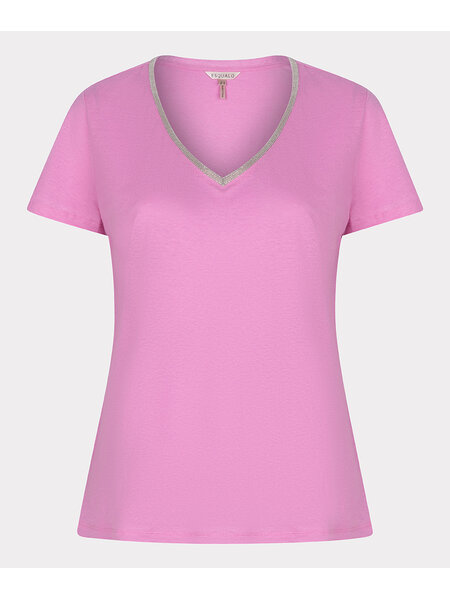 ESQUALO HS24.30225 T-shirt fancy neckline sorbet