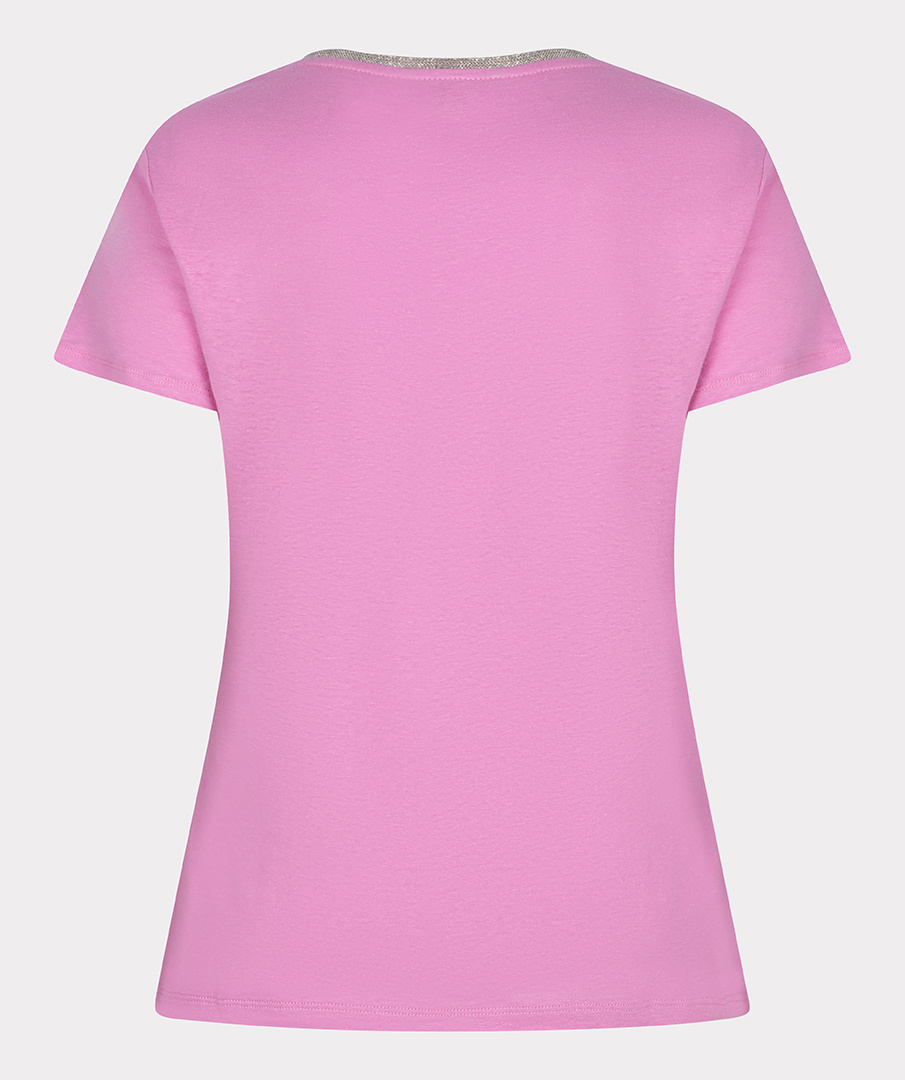 ESQUALO HS24.30225 T-shirt fancy neckline sorbet