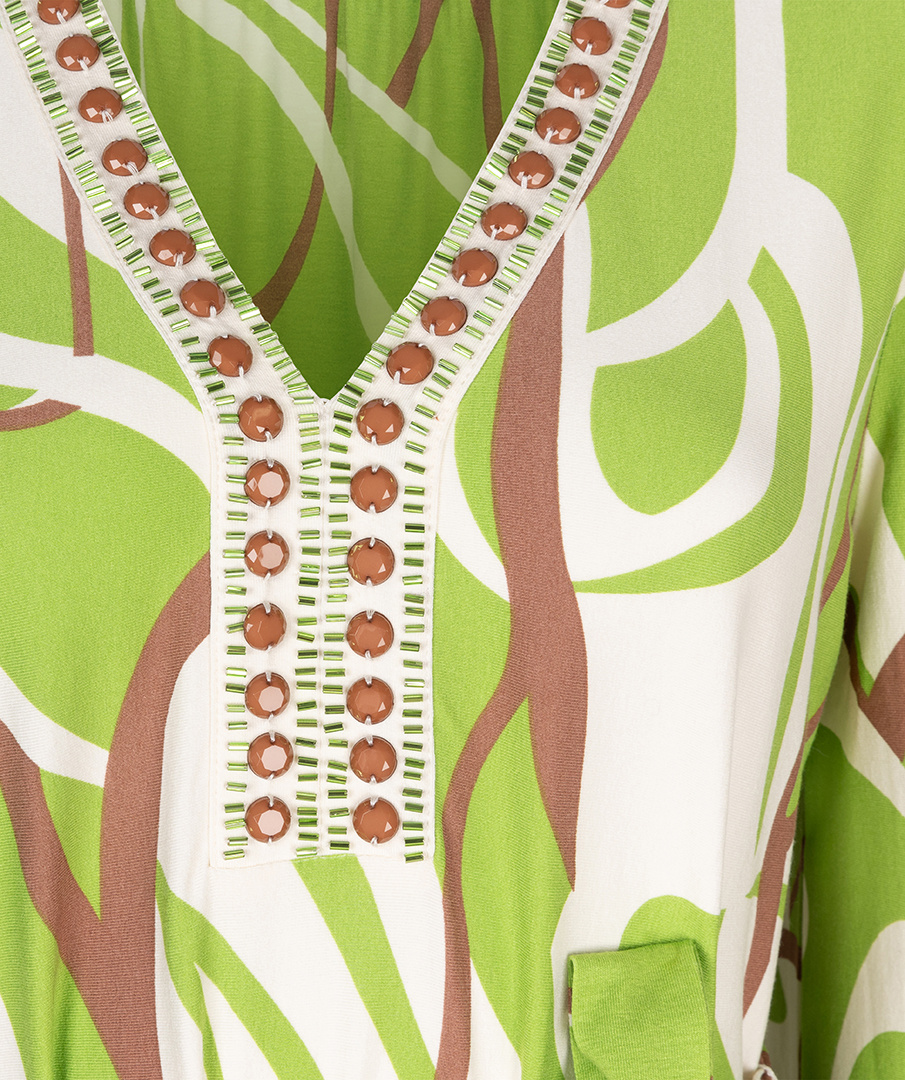 ESQUALO HS24.30208 Dress long paradise swirl sj print