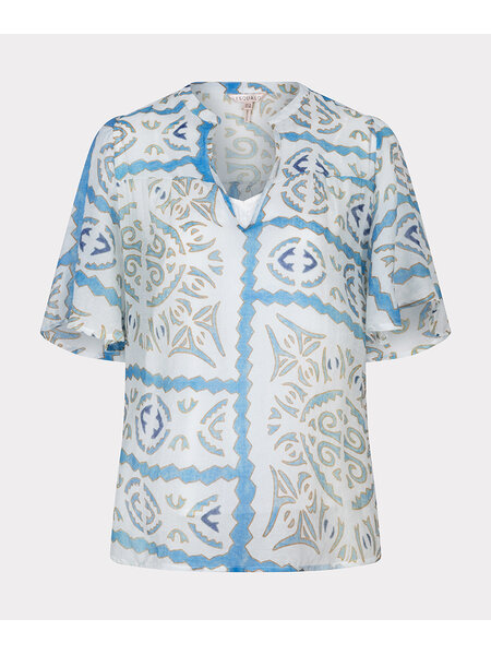ESQUALO HS24.14216 Blouse s/slve ocean wonder print