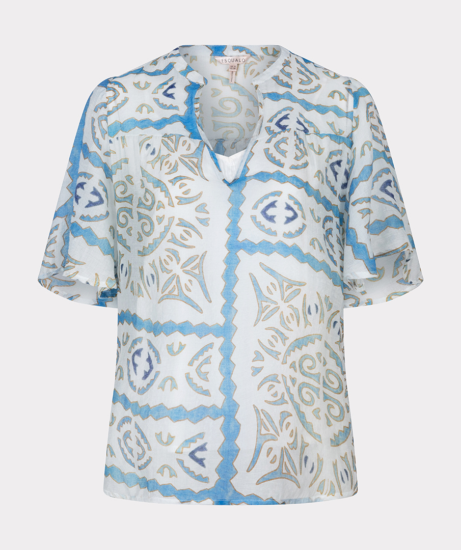 ESQUALO HS24.14216 Blouse s/slve ocean wonder print