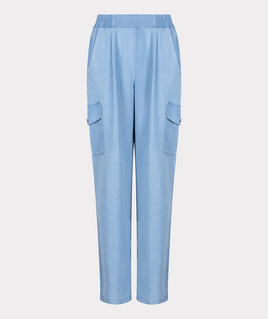 ESQUALO HS24.10211 Trousers cargo tencel light blue