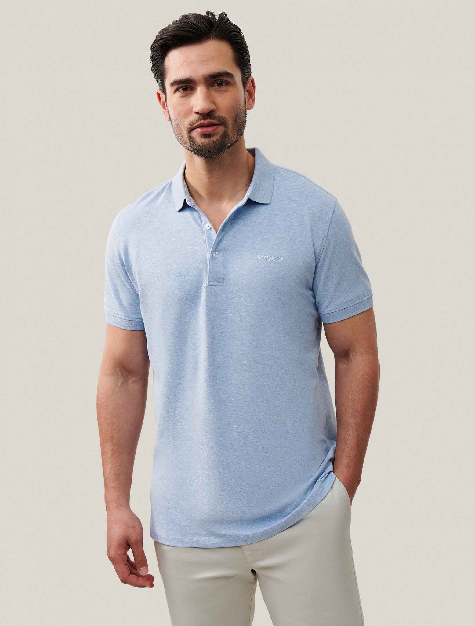 CAVALLARO 116241004 Bavegio polo light blue melange