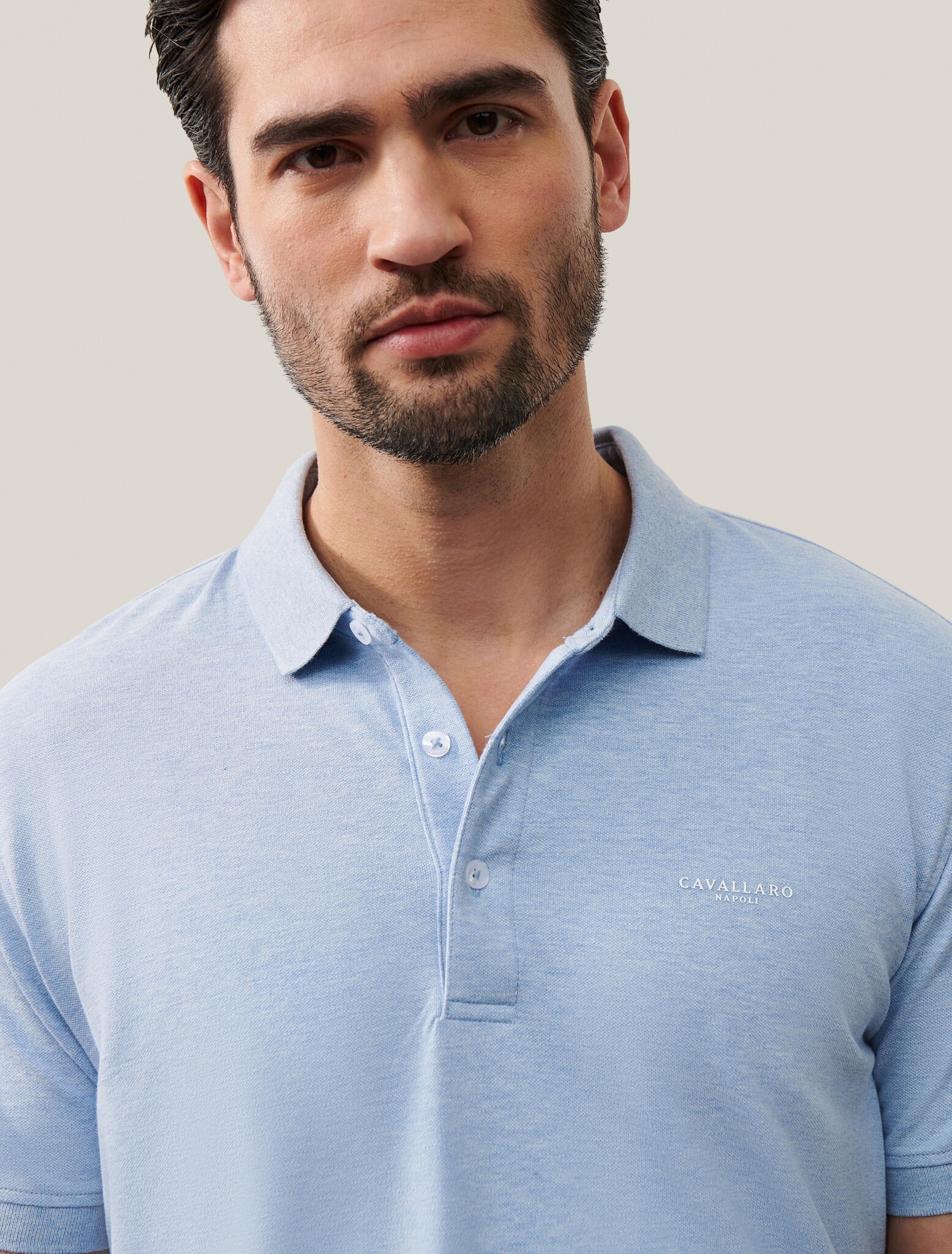 CAVALLARO 116241004 Bavegio polo light blue melange