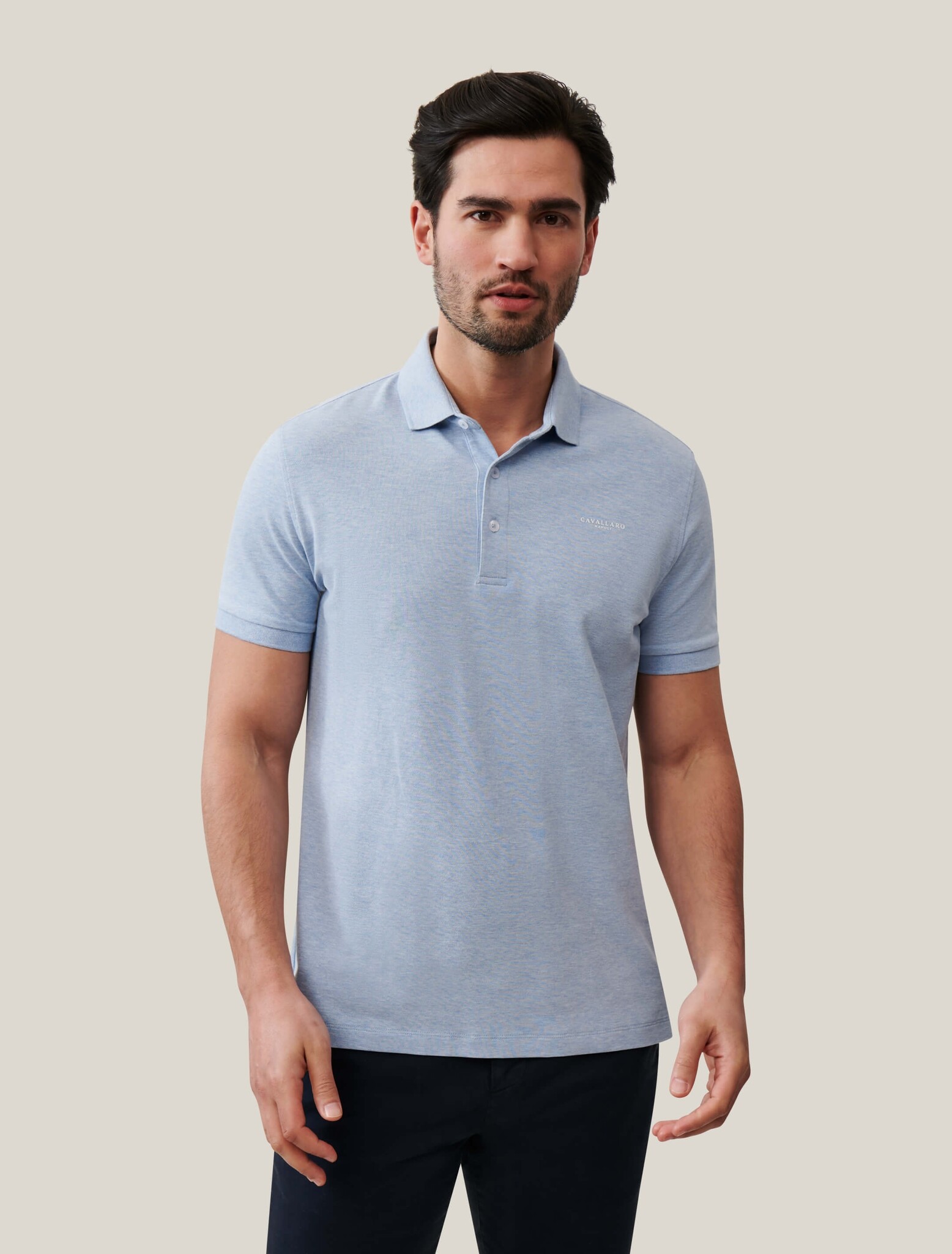 CAVALLARO 116241004 Bavegio polo light blue melange