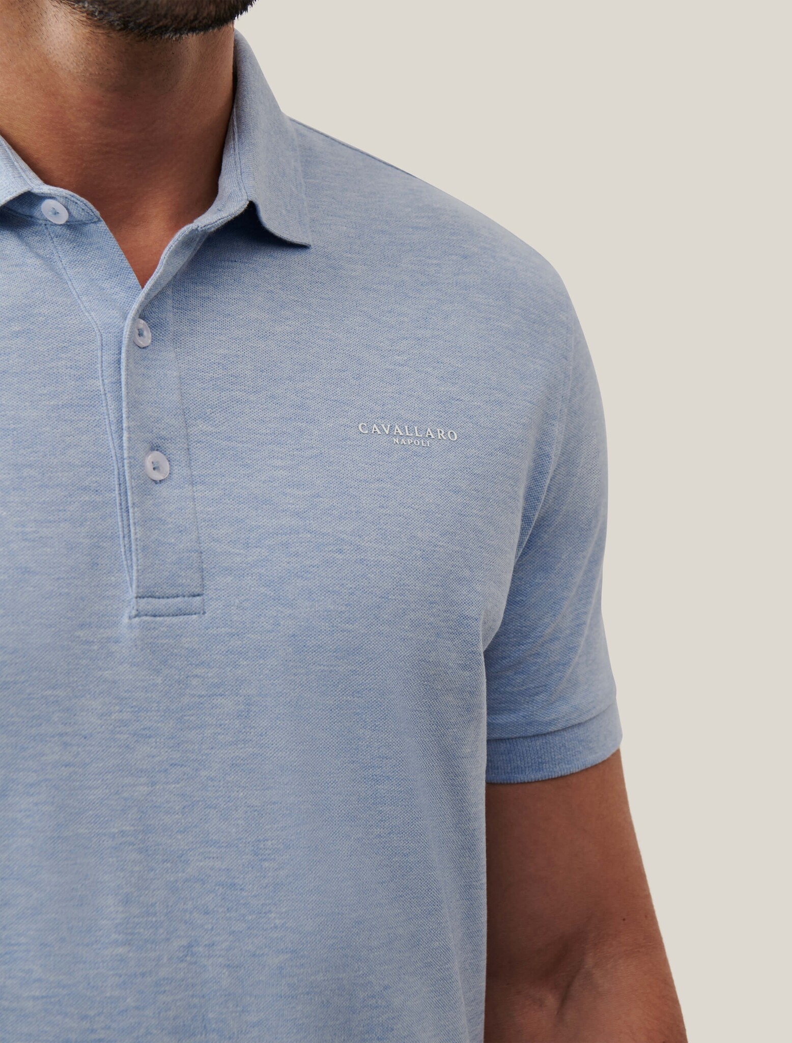 CAVALLARO 116241004 Bavegio polo light blue melange