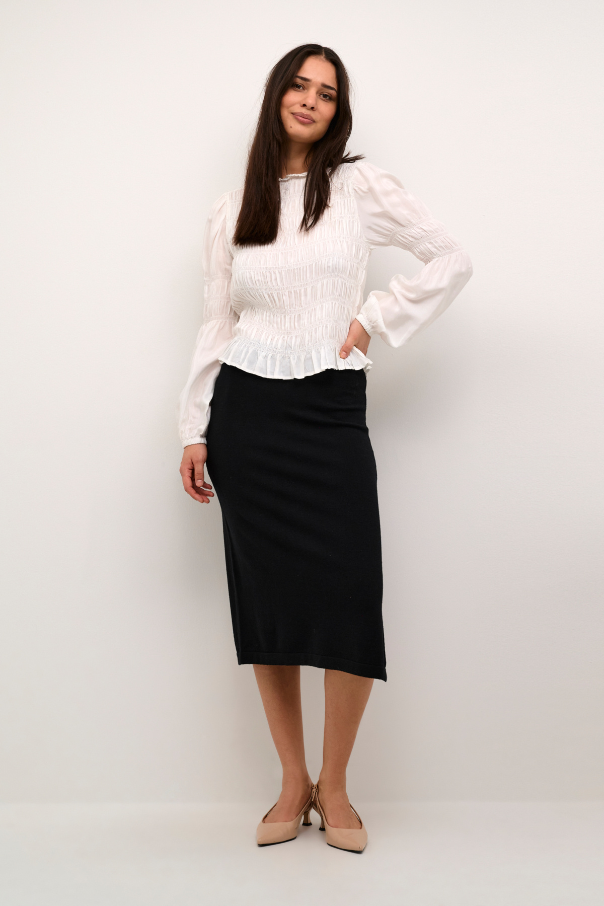 CREAM 10612772 Crdela knit skirt pitch black