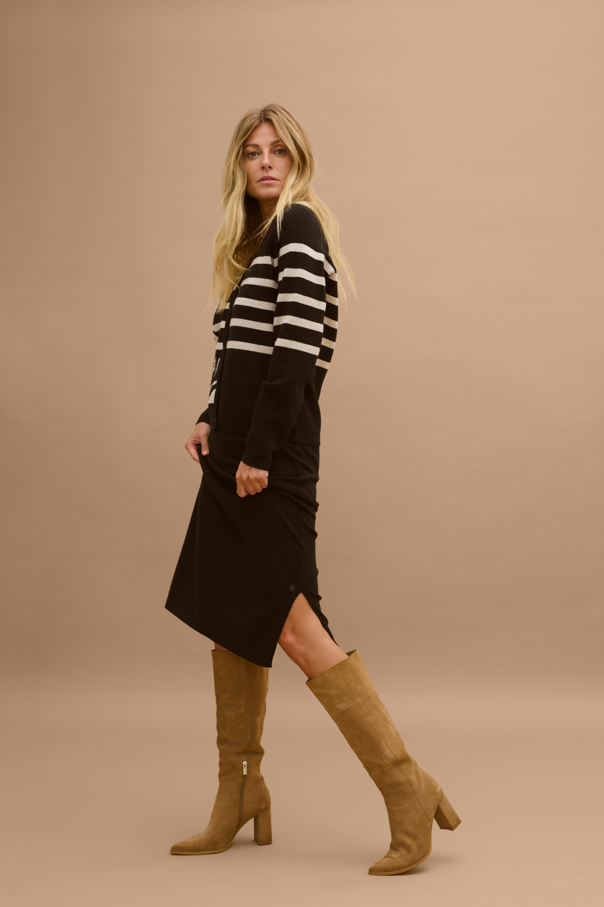 CREAM 10612772 Crdela knit skirt pitch black