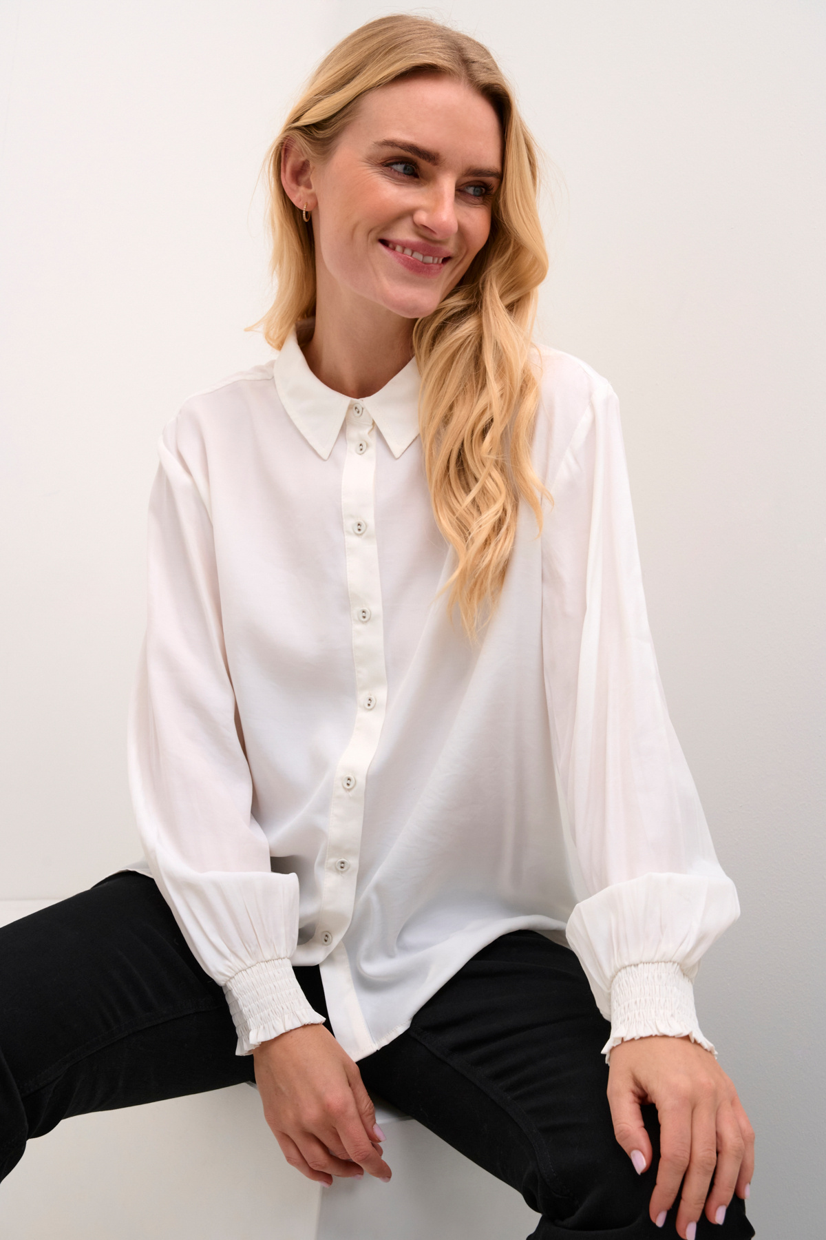 CREAM 10611978 Crnola long sleeve shirt snow white