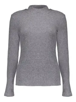 Geisha 43637-26 Rib long sleeve shirt grey melange