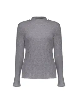 GEISHA 43637-26 Rib long sleeve shirt grey melange