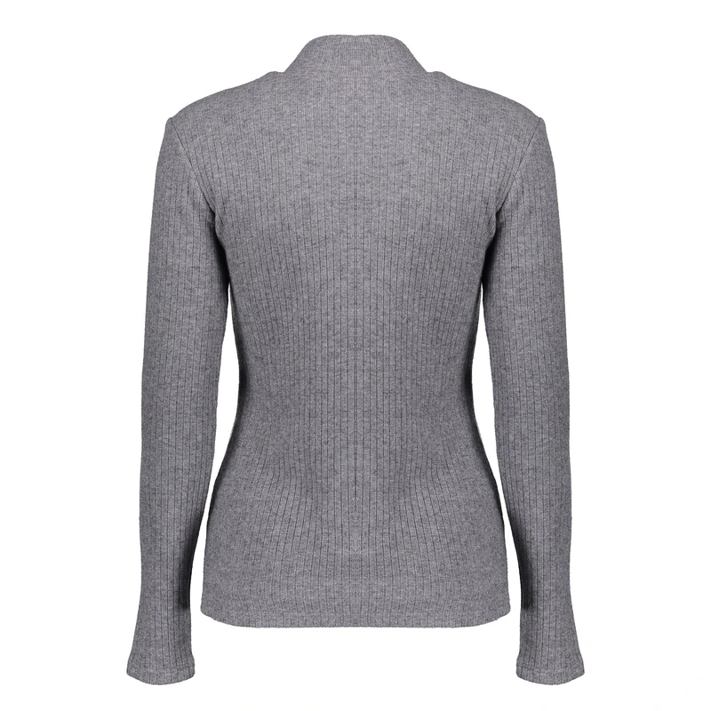 GEISHA 43637-26 Rib long sleeve shirt grey melange