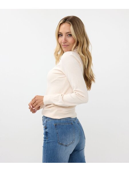 ESQUALO F24.07528 Sweater fancy detail shldr basic knit beige