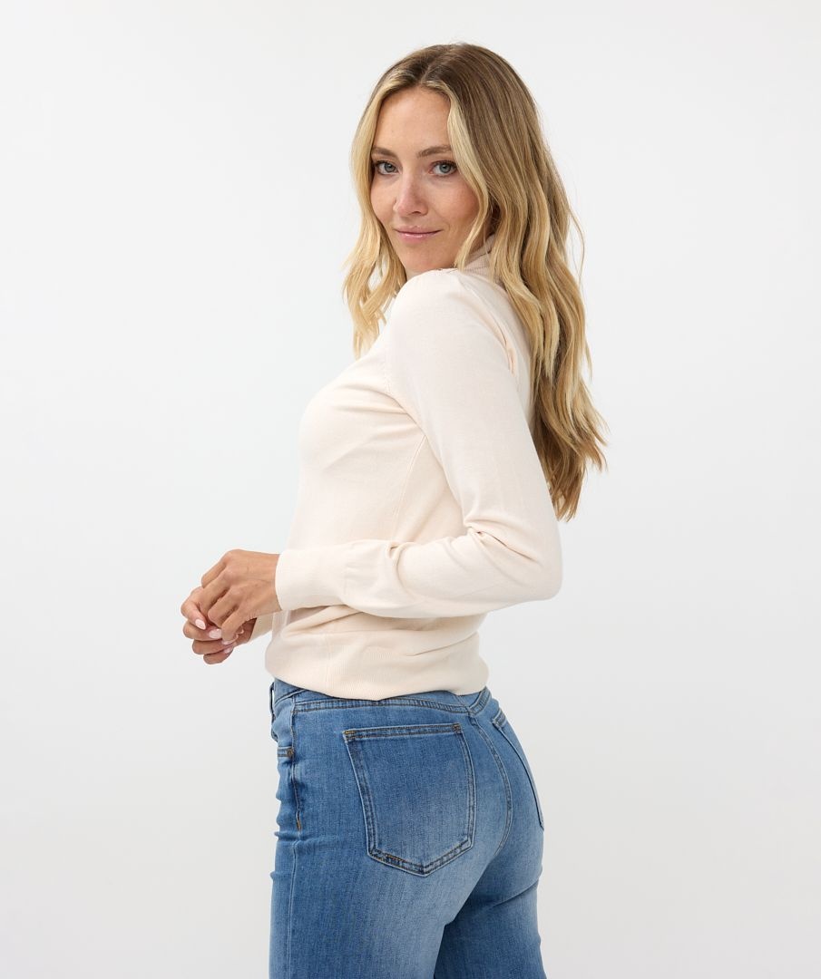 ESQUALO F24.07528 Sweater fancy detail shldr basic knit beige